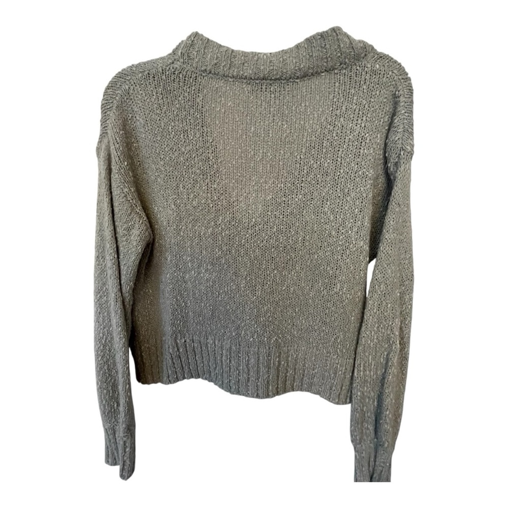 Zaful Gray Cardigan Sweater V-neck Cropped - Picture 2 of 5